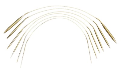 17.75in Long Circular Cable Knitting Needle Set (6) Professional HeavyDuty Cable
