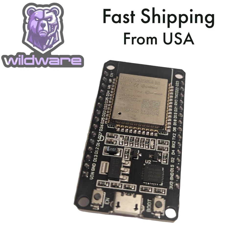 ESP-WROOM-32 ESP32 WIFI Dual-core CPU Development Board 2.4GHz and Bluetooth USB - Image 3 of 4