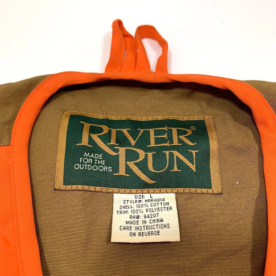 River Run Hunting Vest Large Orange Padded Shoulders Pockets - Image 2 of 4