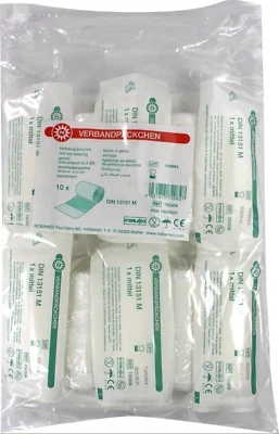 10 x Verbandpäckchen steril verpackt Nobamed DIN13151 Erste Hilfe(groß Nr. 3)