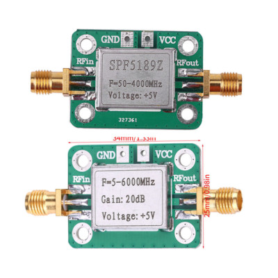Amplificateur LNA SPF5189 50-4000 MHz Pour Radio Amateur - Gain 20dB, Alimentation 5V - FM HF VHF/UHF