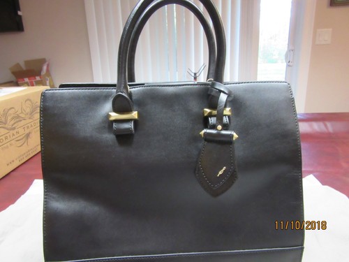 Brian Atwood Aniccola Black Leather and Suede Handbag, NWT