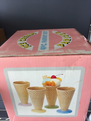 Set De 4 X Morceaux De Coupes Glaces / Sorbets Sur Pied De Verre 380 Ml Coupe Glace Coupe Verres Plats