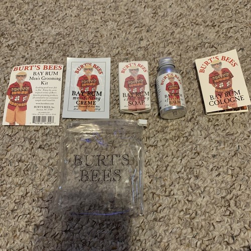 Burt's Bees Bay Rum Travel Set Exfoliating Soap Aftershave Balm