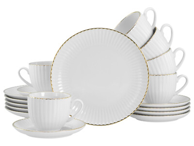 CreaTable - Allegra - Kaffeeservice 18-tlg (Goldband)
