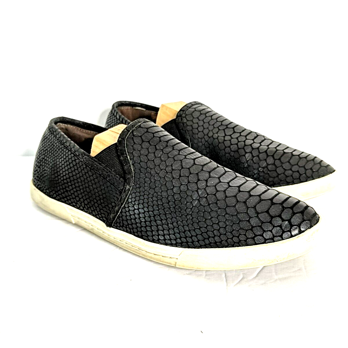 Joie Huxley Anthropologie Black Slip On Sneaker Snakeskin Women Size 40 US  10