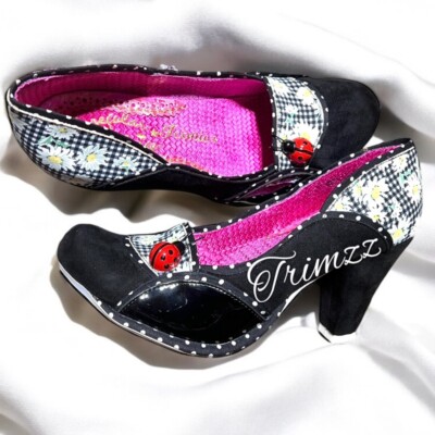 IRREGULAR CHOICE Size 9 (40 EU)  . Future LadyBug  Black & Red Heels.  New