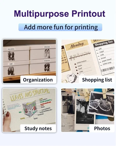 Phomemo M03 Purple Notes Printer Bluetooth Portable Photo Mini Printer Wireless - Picture 8 of 9
