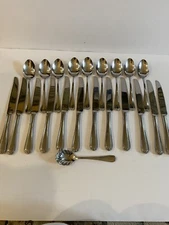 Reed & Barton COLBY 18/10 Stainless Steel Lot Of 22  Knives, Spoons, Sugar Spoon