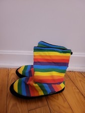 Original Muk Luks Rainbow Multicolored Slipper Sox Size Medium 6 1/2 - 7 1/2