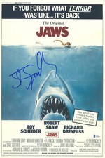 STEVEN SPIELBERG SIGNED AUTOGRAPH JAWS 12X18 PHOTO POSTER BECKETT BAS