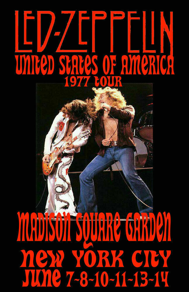 LED ZEPPELIN REPLICA 1977 *M.S.G* CONCERT POSTER | eBay