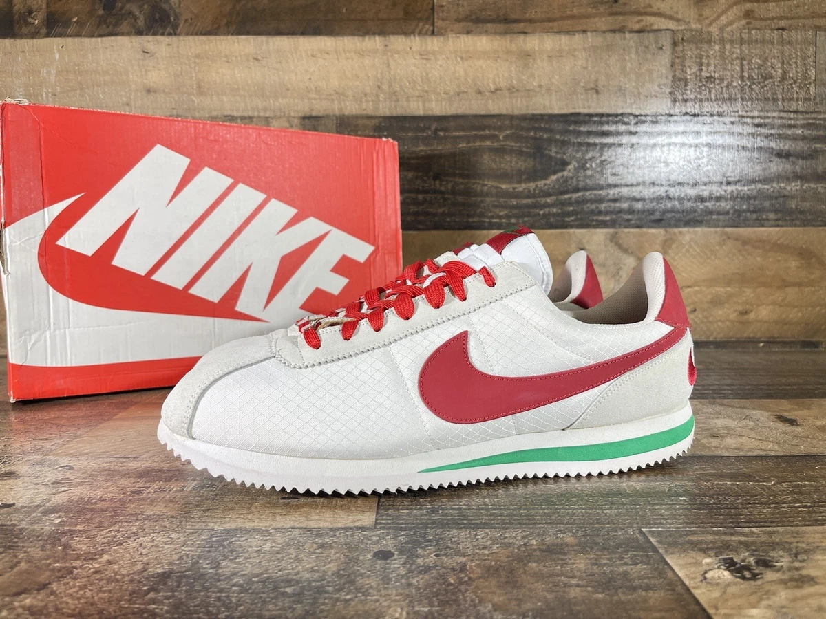 Nike Cortez sneakers in white and green