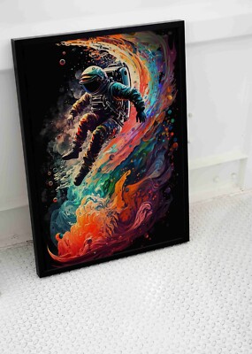 TRIPPY PSYCHEDELIC SPACEMAN POSTER WEIRD HIPPIE ABSTRACT WALL ART PRINT ...