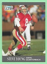 1991 Fleer Ultra Football Steve Young #256 San Francisco 49ers👍