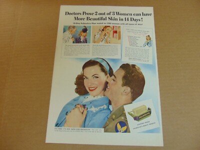1944 PALMOLIVE SOAP For Beauty Skin 2 out of 3 Women Will Get It  art print ad 