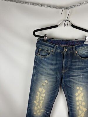 Japan rags blue selvedge distressed denim jeans pants | eBay