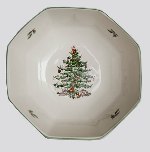 SPODE CHRISTMAS TREE OCTAGONAL BOWL - Picture 3 of 4