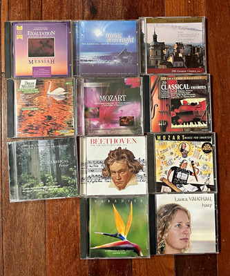 Lot of 10 Classical Music CDs Mozart Beethoven Chopin Handel Harp Relaxing