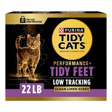 Purina Tidy Feet Low Tracking Cat Litter Clean Linen Scent 22 lb Box