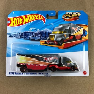 Hot Wheels Track Fleet Hype Hauler Race Team Gray Red Truck 1:64 Diecast Car