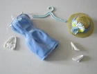 BARBIE FASHION CLOTHES ~ BLUE VELVET w/SILVER TRIM OUTFIT w/ACCESSORIES SET