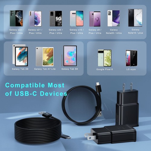 Android Charger Type C Cable Fast Charging with 12FT USB C Phone Charger Cord... - Photo 5 sur 7