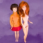 Vintage Scooby Doo Barbie as Daphne, Velma, Set of 2, 2002, Velma Damaged Neck