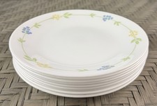 Corelle Secret Garden Plates Set of 10 Blue Yellow Green Floral 6.75 Inch USA