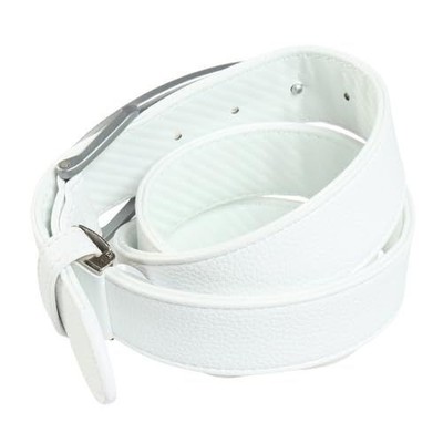 Oakley Ellipse Belt Mens White Faux Pebble Leather Silver Buckle