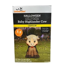 Way to Celebrate Halloween  Baby Highlander Cow 3.5 ft Airblown Inflatable New
