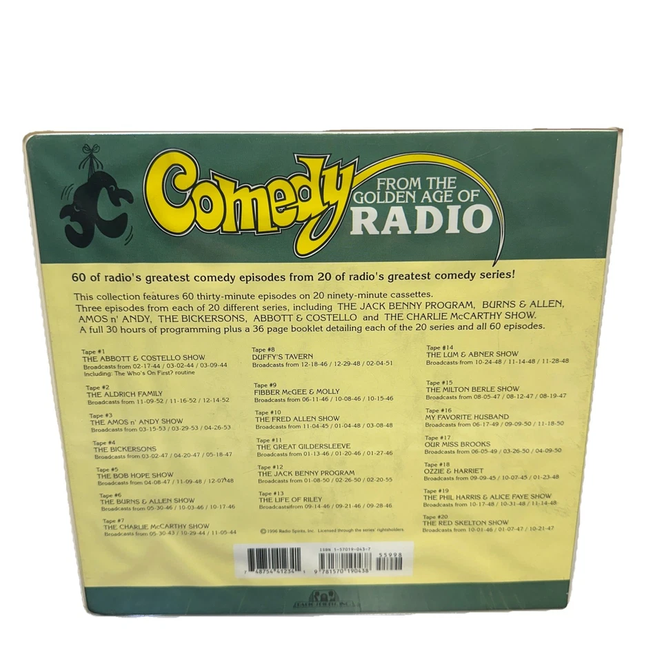 Comedy From the Golden Age of Radio Boxed Set of 20 Audio Cassettes 60 Programs Foto 2 de 3