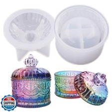 Vintage Jar Resin Mold with Lid Silicone Storage Box Mould for Ep