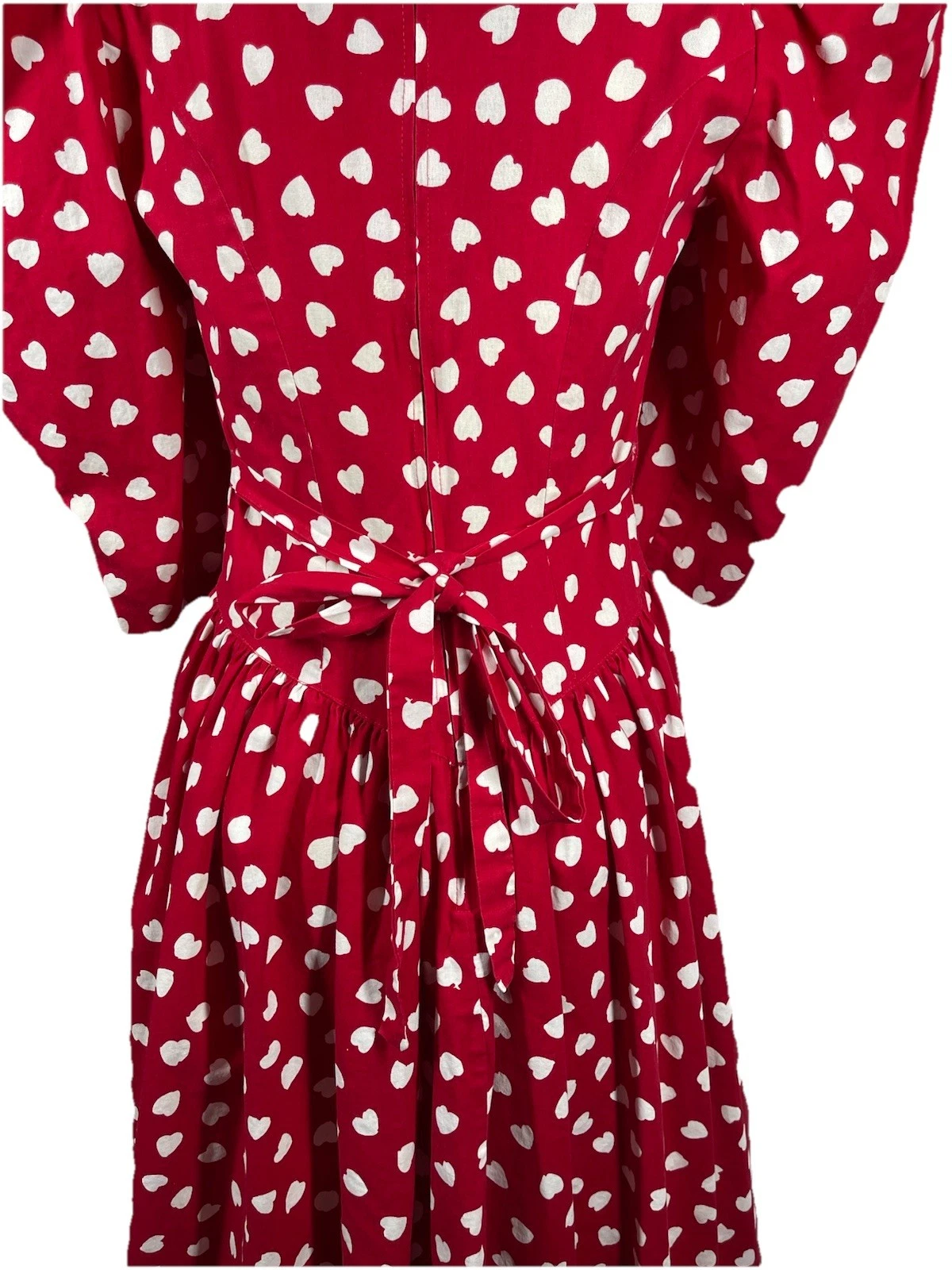 VALENTINO Abito da festa vintage anni 80 rosso cuore cottage core taglia 8 retrò prateria Sweetheart