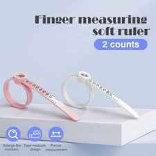2 Counts Ring Sizer 1-17 Measuring Tool with Magnified Glass, Reusable Finger Si