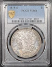 1878-S Morgan Silver dollar $1 PCGS MS64 STUNNING BLUE CRUSTY TONING Ships Free!