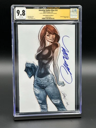 Amazing Spider-Man #14 CGC 9.8 JSA (2019) - Mary Jane - Signed Campbell Virgin K
