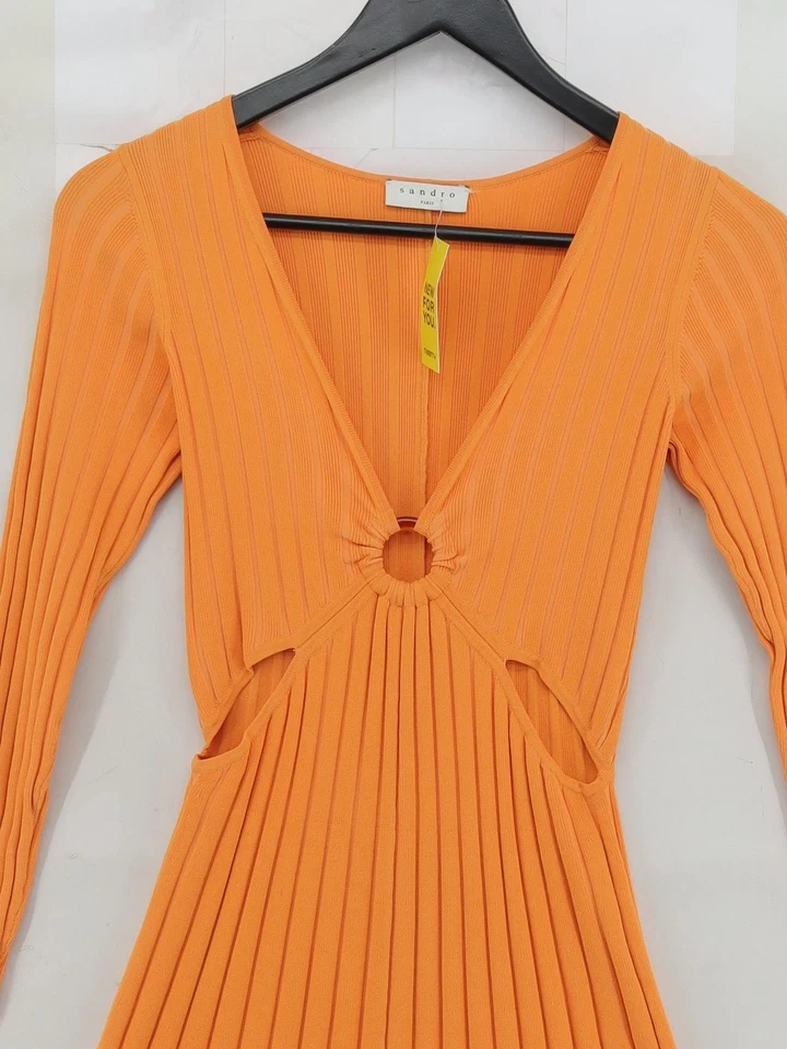 Sandro Jumper Maxi Dress XS in Orange - Image 3 of 4