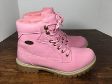 Lugz Mantle High Bubblegum Pink Boots Women's Size 9.5 Leather Shoes