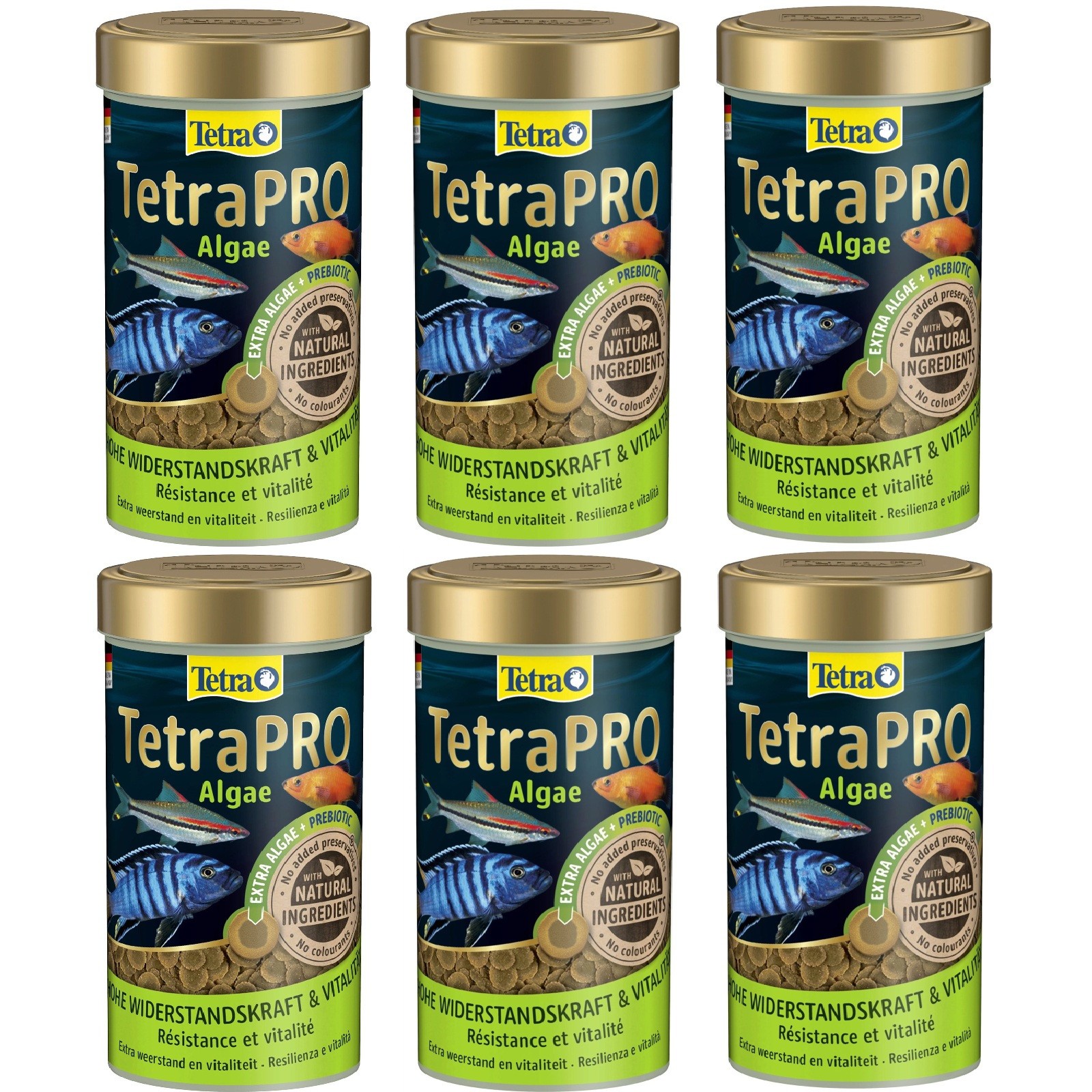 250ML TETRA PRO ALGAE x1, x2 or x6 : Premium Tropical Fish Spirulina Crisps Feed