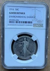 1916 50C NGC GOOD DETAILS 1916 WALKING LIBERTY HALF DOLLAR SILVER 50c