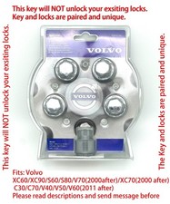 Genuine Volvo Wheel Lock Kit, With Chromed Nut Caps. XC90, XC60, S60, S80