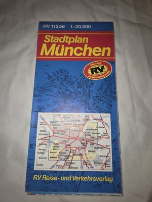Vintage Stadtplan/ Munchen Rv Reise- Und Verkehrsverlag Map