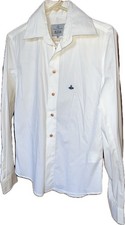 Vivienne Westwood Man White Cotton Button Down Shirt Italy Size Medium