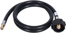 4 Feet Black Propane Pigtail Hose For Bbq Rv Camping With Brass Fittings