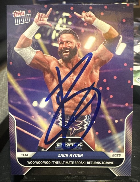 Zack Ryder Signed Autographed 2025 Topps Now WWE Card #123 Matt Cardona WWWYKI