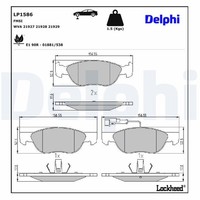 Delphi Bremsbelagsatz, Scheibenbremse LP1586 FüR Alfa Romeo Fiat Lancia