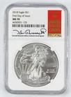 2018 Silver American Eagle NGC MS70 First Day of Issue Ken Bressett 1oz SAE $1