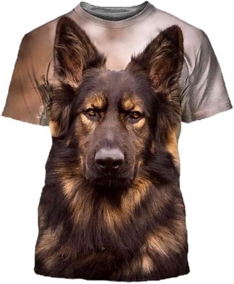 Unisex Funny Dog 3D Printed Cute T Shirt German Shepherd Graphic Tees Tops