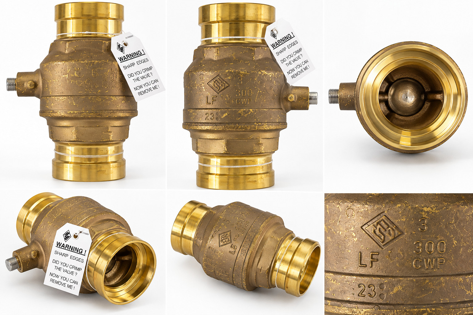 3" Lead Free Brass Check Valve 300 CWP Press Connection Industrial Plumbing